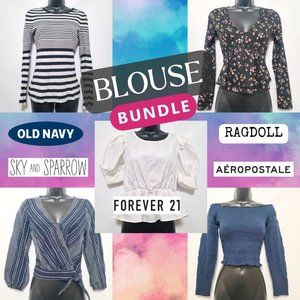 [BUNDLE] 5 Pieces Branded Women's Blouse with Freebies [XS-M]